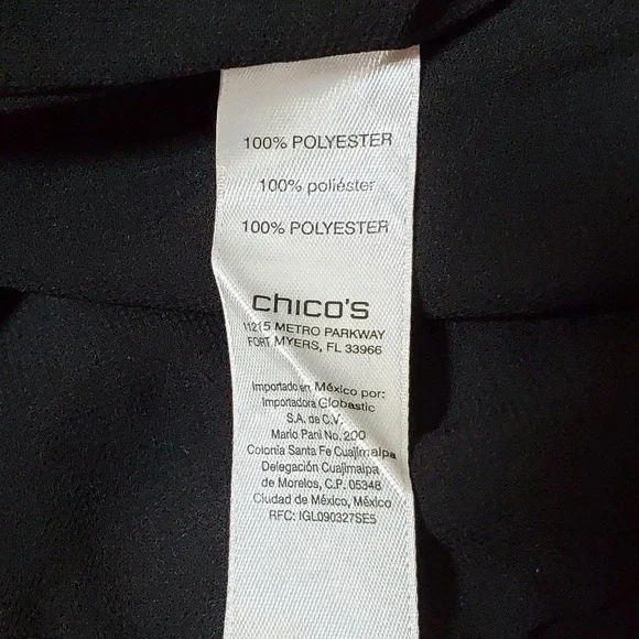 Chico's Beaded Full Zip Bomber Jacket Black Silver Sequined Embellished Sz L/2 - Picture 8 of 8